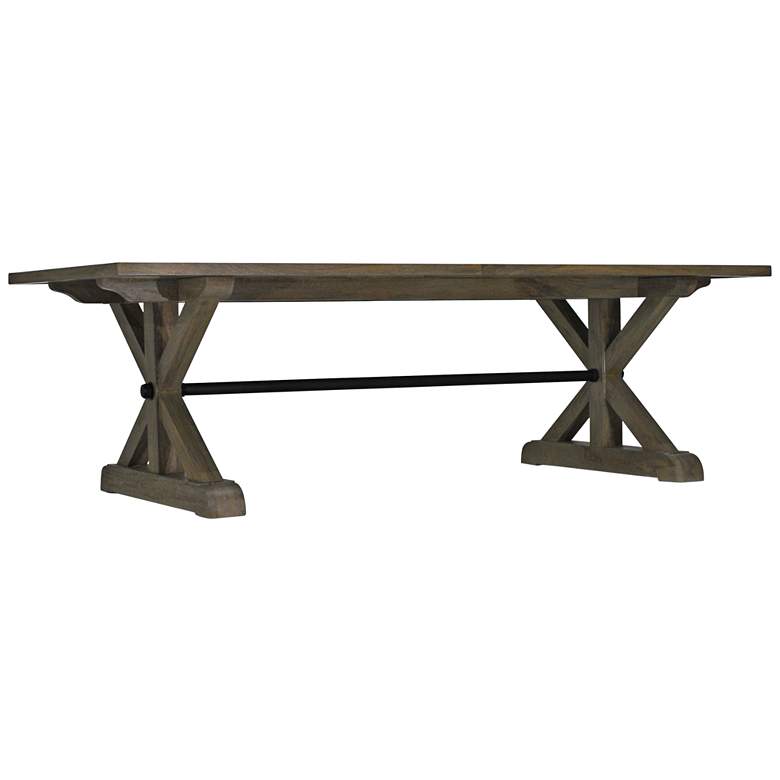 Image 1 Trestle Provincial 96 inch Wide Salvage Gray Wood Dining Table