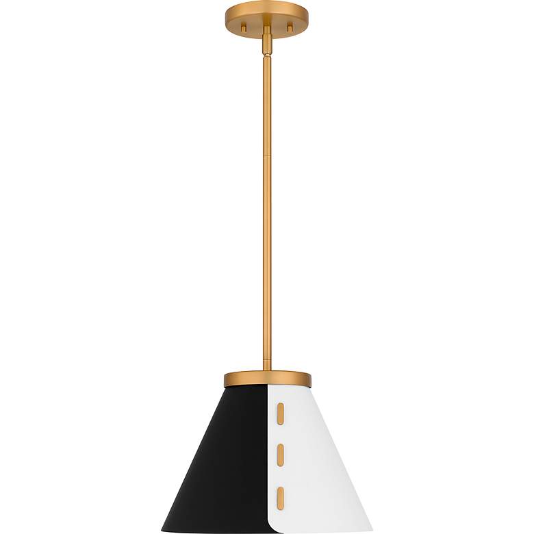 Image 3 Trette 1-Light Brushed Weathered Brass Pendant Light more views