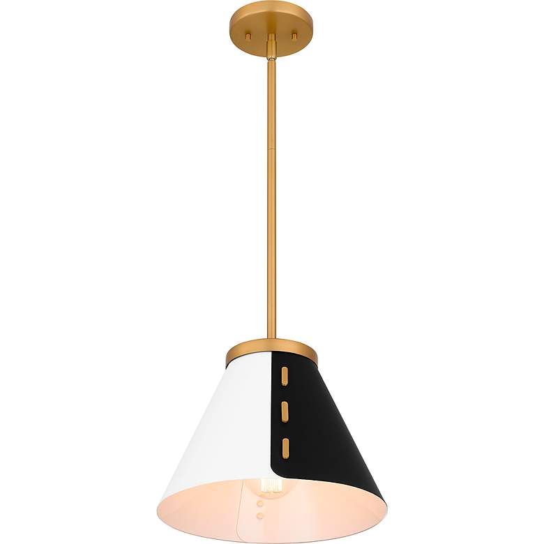 Image 4 Trette 1-Light Brushed Weathered Brass Pendant Light more views