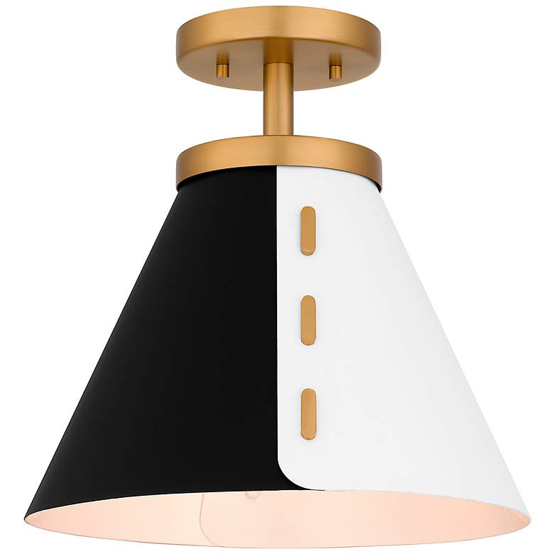 Image 2 Trette 1-Light Brushed Weathered Brass Semi-Flush Mount Light