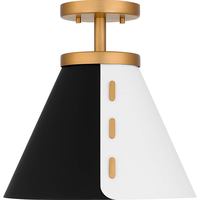 Image 5 Trette 1-Light Brushed Weathered Brass Semi-Flush Mount Light more views