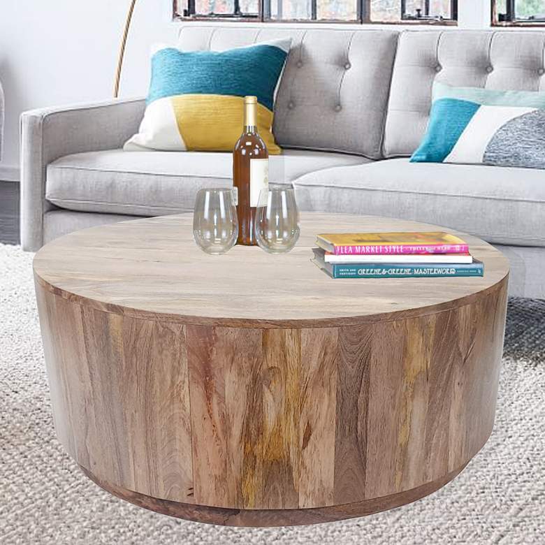 Image 1 Treva 42 inch Wide Natural Wood Round Coffee Table