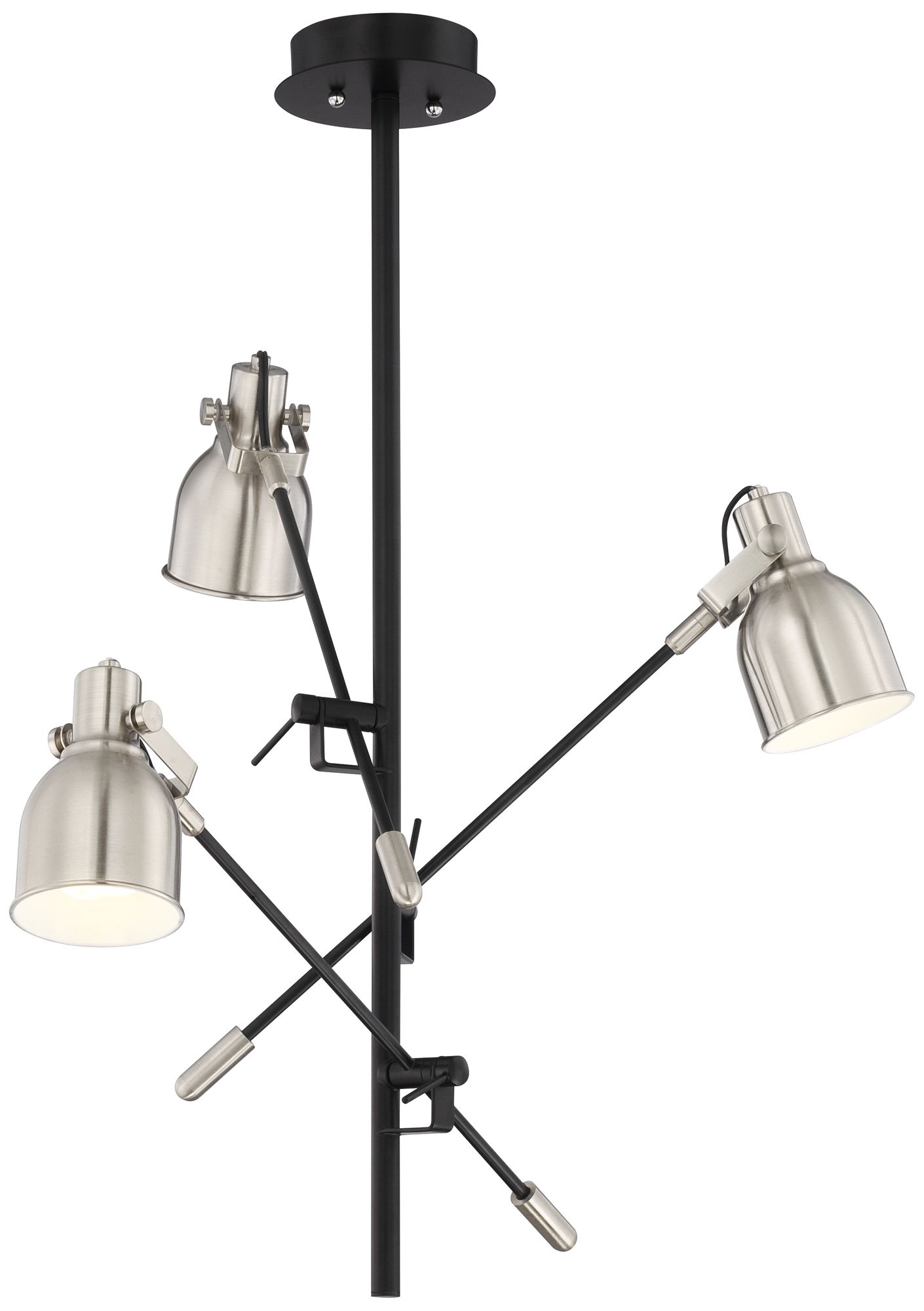 Trevette Adjustable 3-Arm Satin Nickel Chandelier
