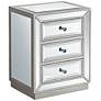 Trevi 20" Wide 3-Drawer Silver Mirrored Accent Table in scene