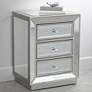 Trevi 20" Wide 3-Drawer Silver Mirrored Accent Table in scene