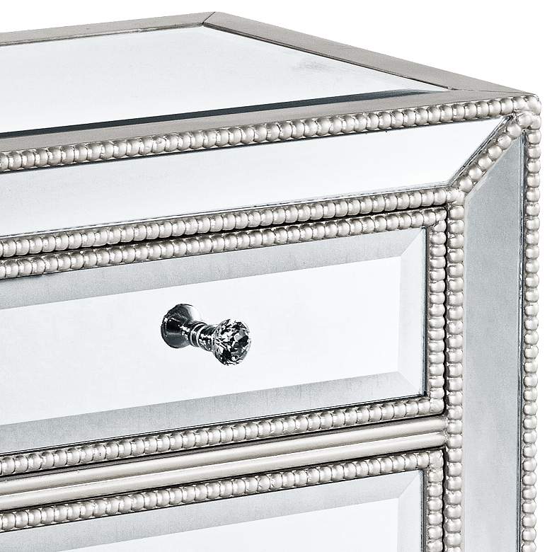 Image 4 Trevi 20" Wide 3-Drawer Silver Mirrored Accent Table more views