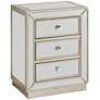 3_Trevi 20" Wide 3-Drawer Warm Antique Silver Mirrored Accent Table