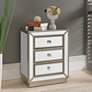 2_Trevi 20" Wide 3-Drawer Warm Antique Silver Mirrored Accent Table