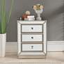 6_Trevi 20" Wide 3-Drawer Warm Antique Silver Mirrored Accent Table more views