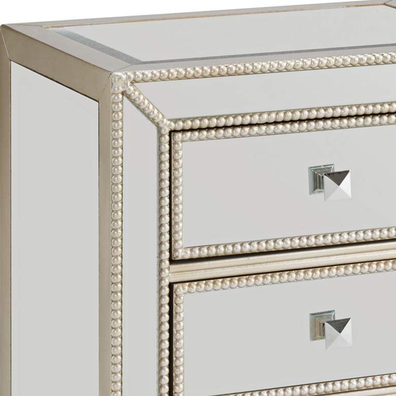 Image 7 Trevi 20" Wide 3-Drawer Warm Antique Silver Mirrored Accent Table more views