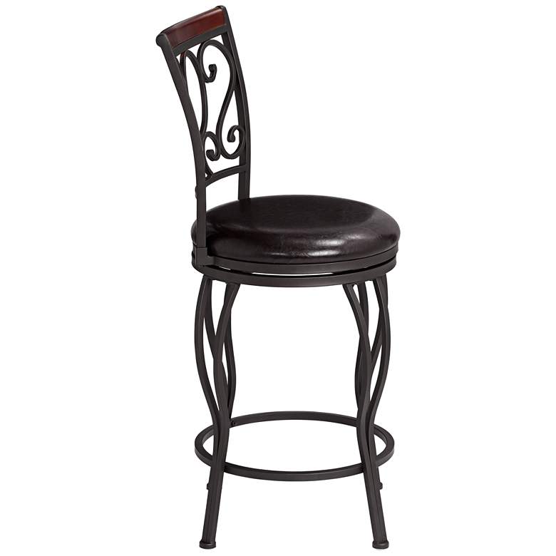 Image 7 Trevi 24" High Traditional Style Swivel Counter Stools Set of 2 more views