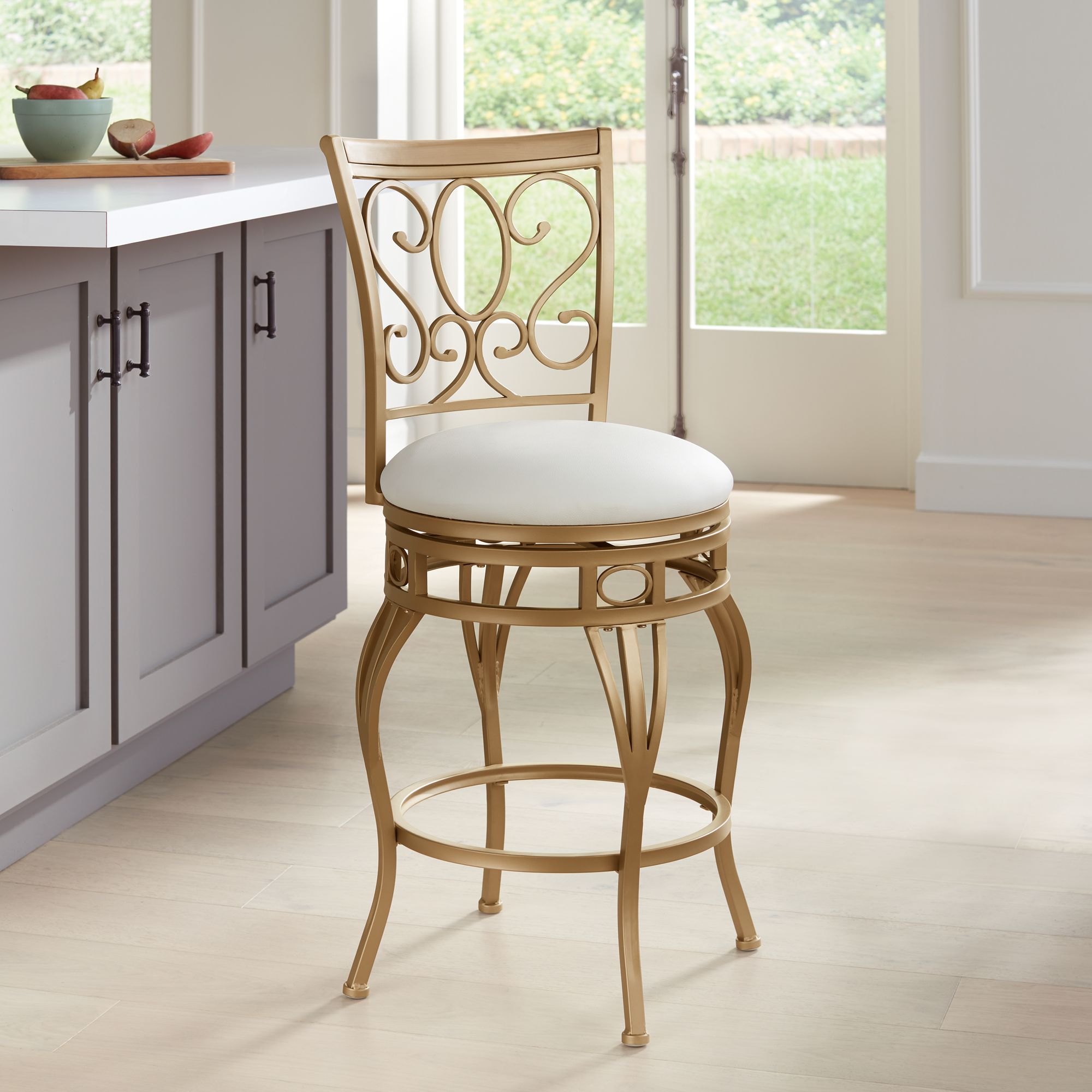 Gold counter discount stools with backs