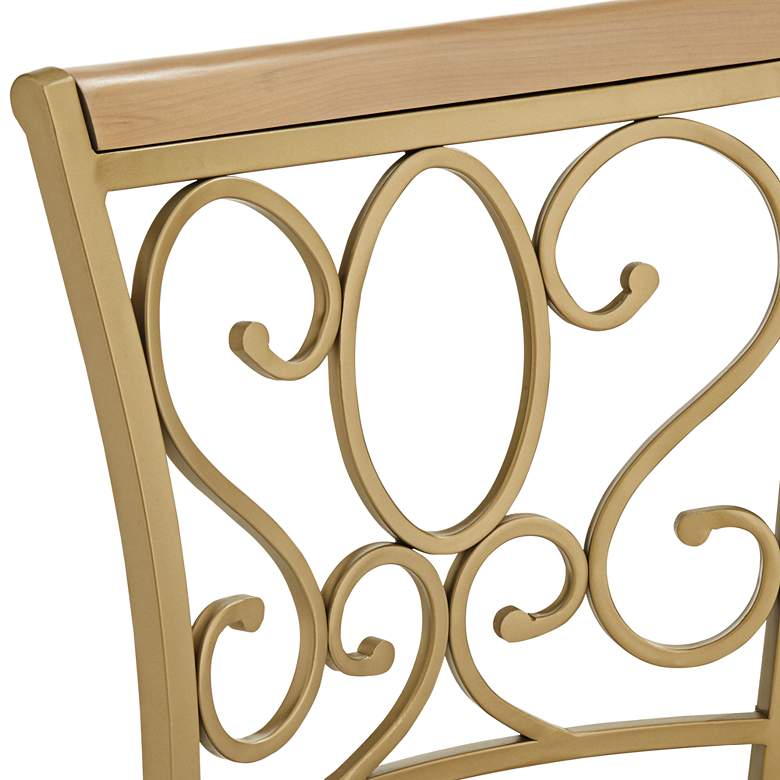 Image 4 Trevi 26 1/4" White and Gold Metal Scroll Back Swivel Counter Stool more views