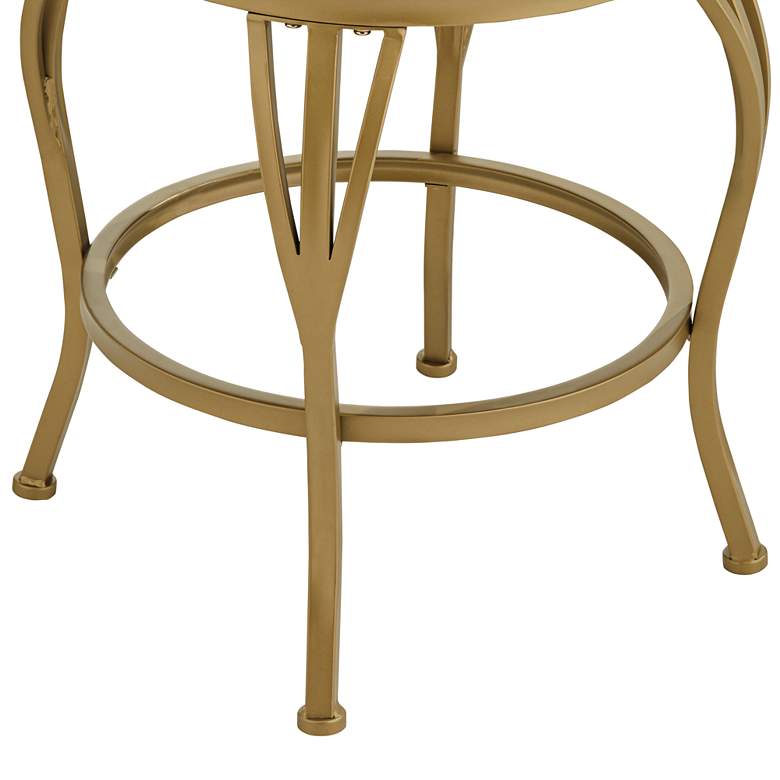 Image 6 Trevi 26 1/4" White and Gold Metal Scroll Back Swivel Counter Stool more views