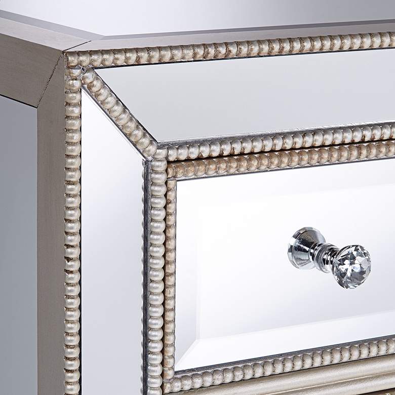 Image 4 Trevi 32 inch Wide 3-Drawer Silver Mirrored Accent Chest more views