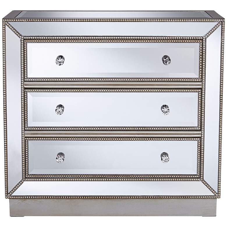 Image 5 Trevi 32" Wide 3-Drawer Silver Mirrored Accent Chest more views