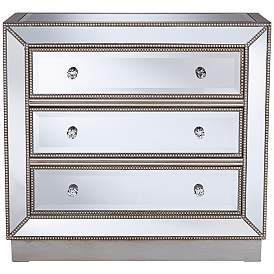 Image5 of Trevi 32" Wide 3-Drawer Silver Mirrored Accent Chest more views