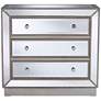 Trevi 32" Wide 3-Drawer Silver Mirrored Accent Chest in scene