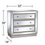 Trevi 32" Wide 3-Drawer Silver Mirrored Accent Chest in scene