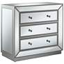 2_Trevi 32" Wide Mirrored Silver 3-Drawer Accent Chest