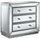 Trevi 32" Wide Mirrored Silver 3-Drawer Accent Chest