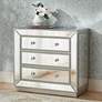 1_Trevi 32" Wide Mirrored Silver 3-Drawer Accent Chest