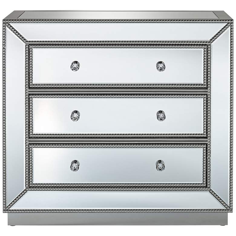 Image 7 Trevi 32" Wide Mirrored Silver 3-Drawer Accent Chest more views