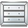 7_Trevi 32" Wide Mirrored Silver 3-Drawer Accent Chest more views