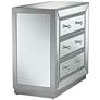 Trevi 32" Wide Mirrored Silver 3-Drawer Accent Chest
