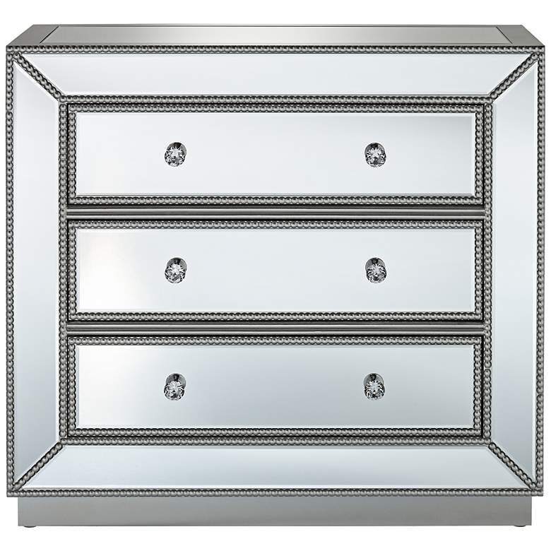 Image 6 Trevi 32" Wide Mirrored Silver 3-Drawer Accent Chests Set of 2 more views