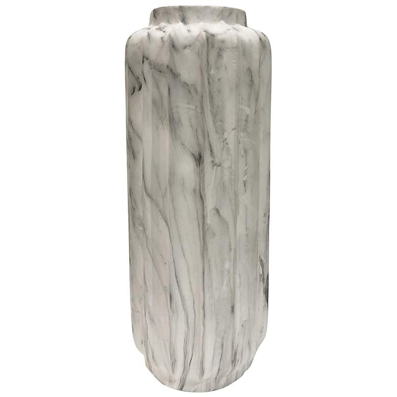 Image 1 Trevi Floor Vase- Medium - White Marble