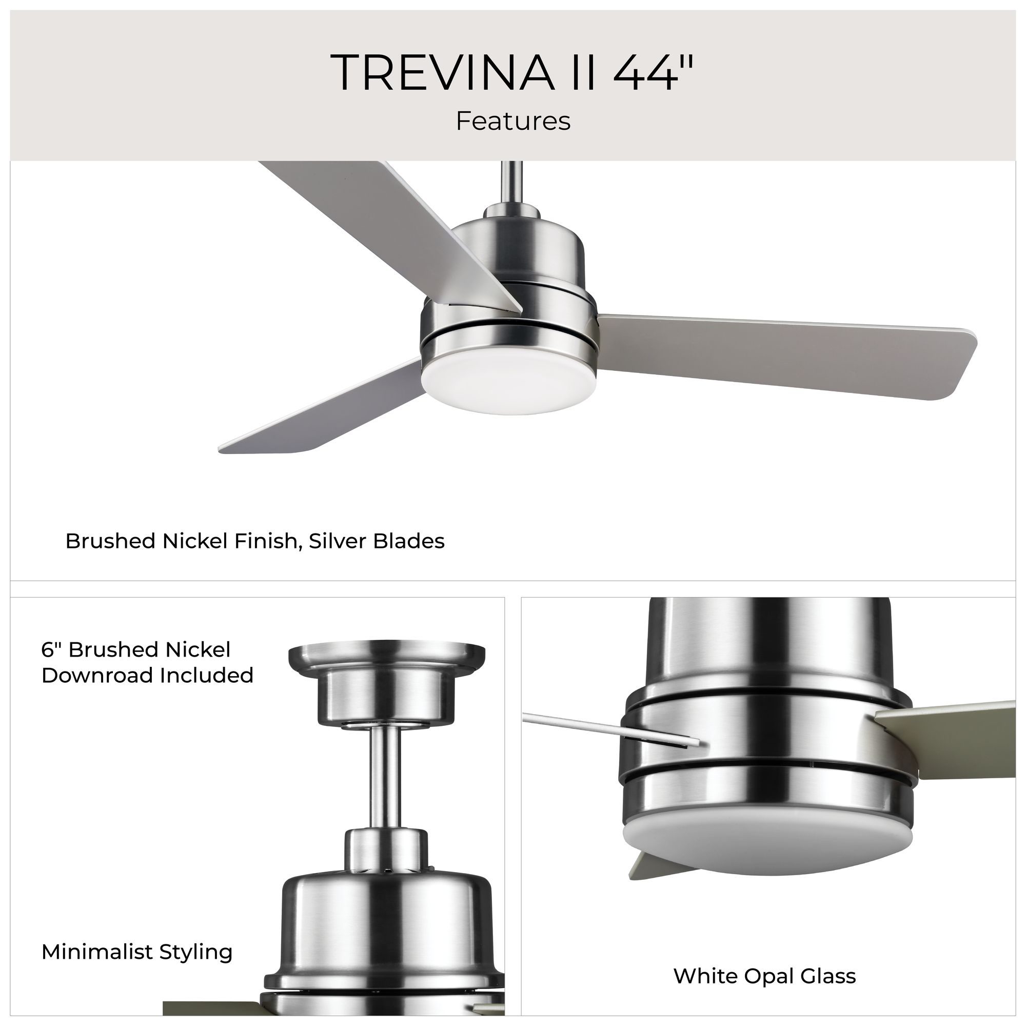 Trevina II Collection 44" Three-Blade Ceiling Fan