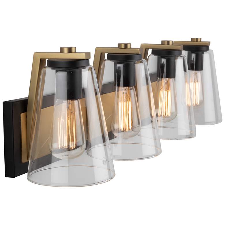 Image 1 Treviso 3-Light Vanity Black & Brass