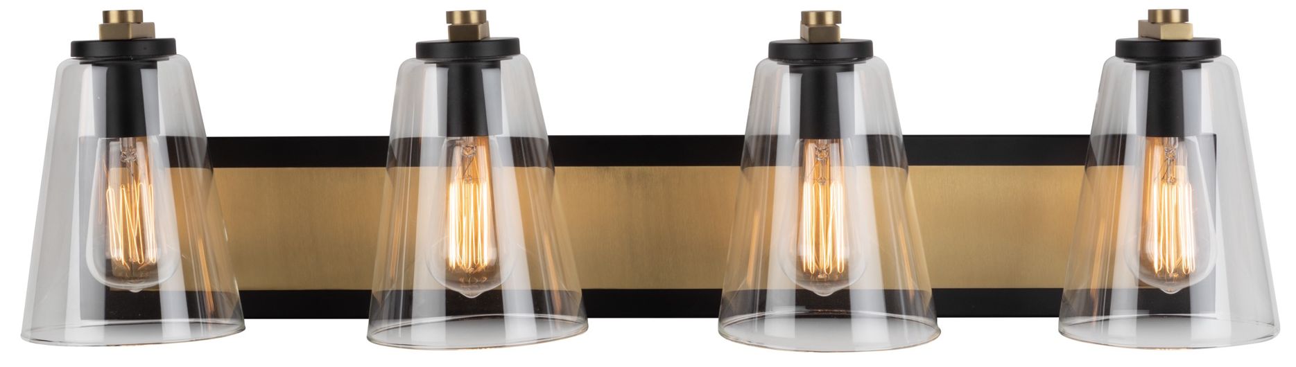 Thumbnail2 of Treviso 3-Light Vanity Black & Brass more views