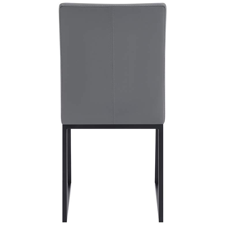 Image 6 Trevor Dining Chair in Matte Black Finish and Gray Faux Leather Set of 2 more views