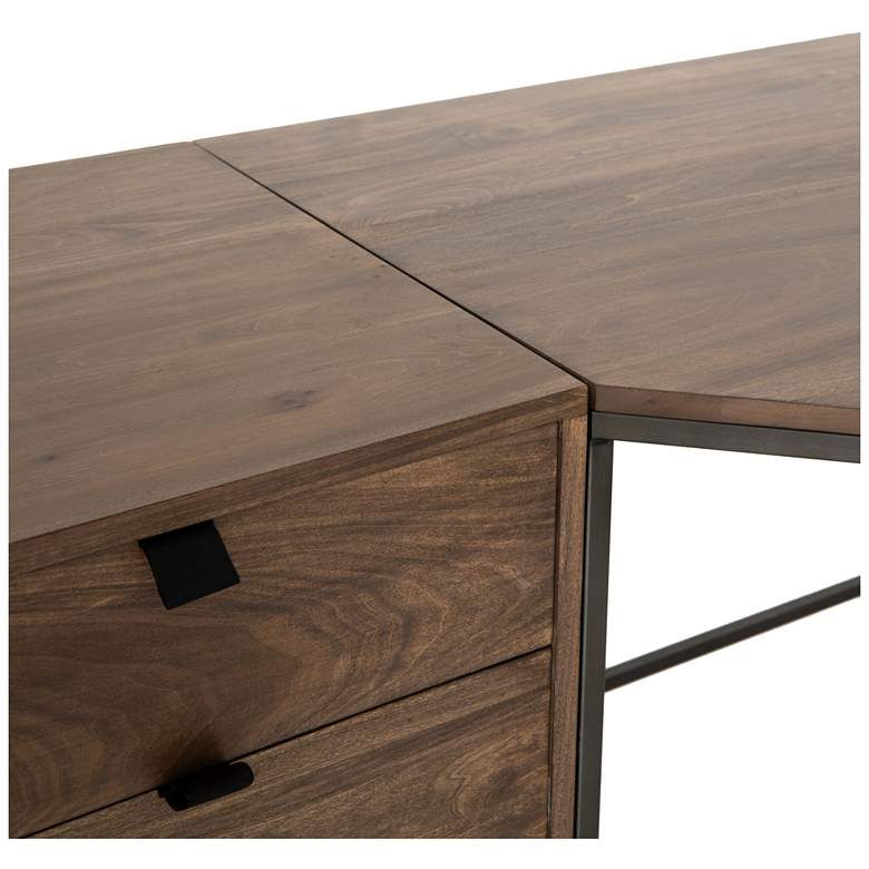 Image 4 Trey 101 1/2 inch Wide Auburn Poplar Desk System with Filing Credenza more views