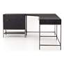 Trey 101 1/2"W Black Wash Desk System with Filing Cabinet
