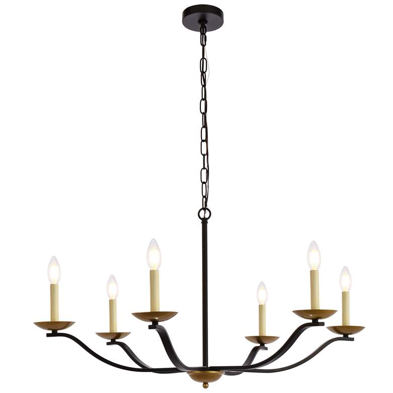 Image 1 Trey 36 inch Pendant In Black And Brass