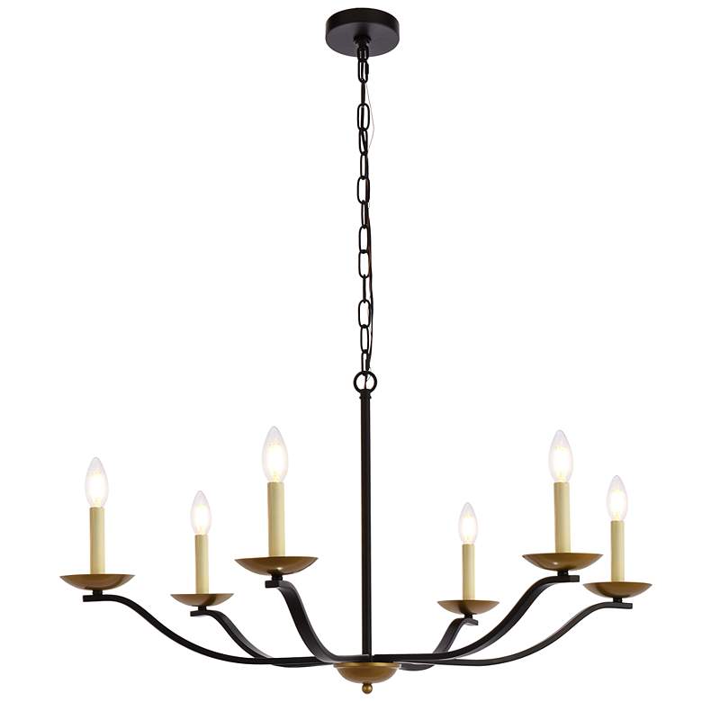 Image 2 Trey 36" Pendant In Black And Brass
