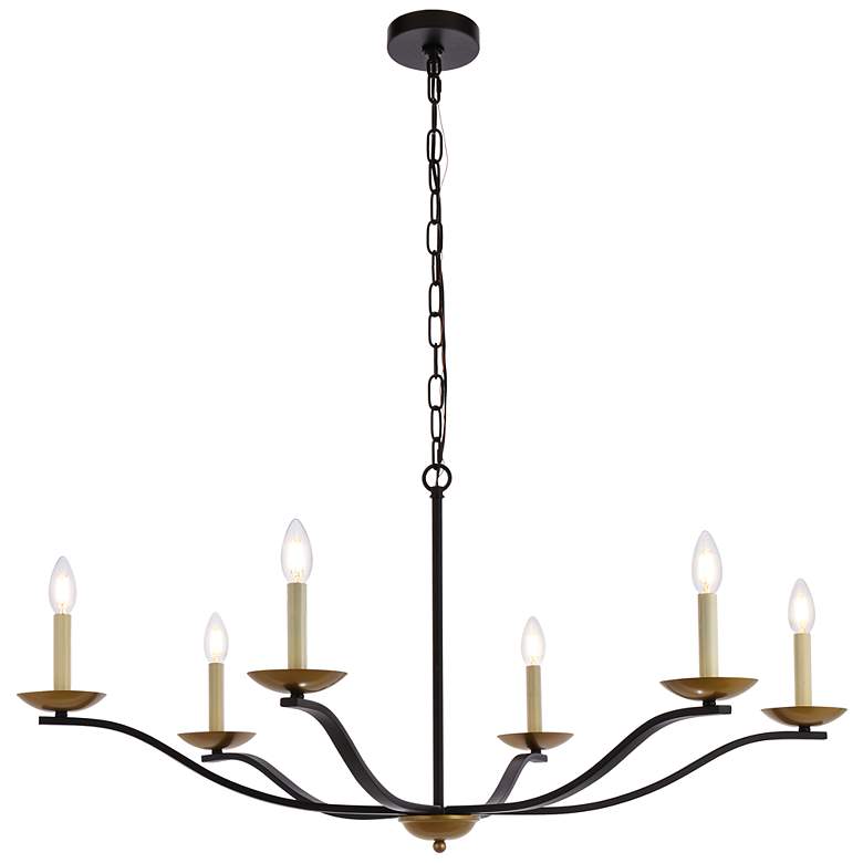 Image 2 Trey 42" Pendant In Black And Brass