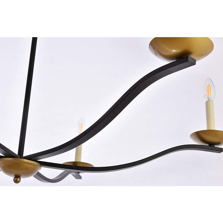 Image 7 Trey 42" Pendant In Black And Brass more views