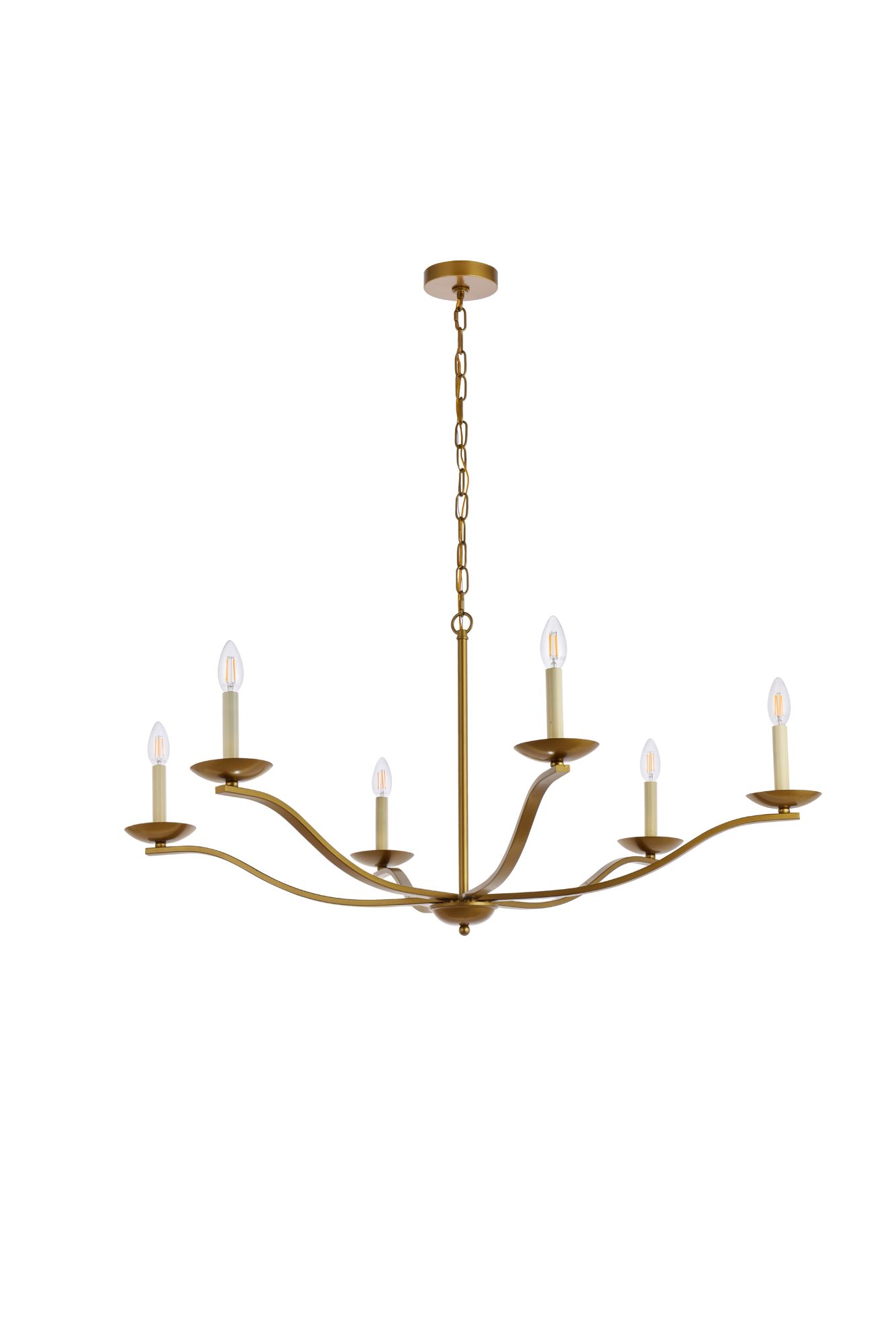 Trey 42" Pendant In Brass