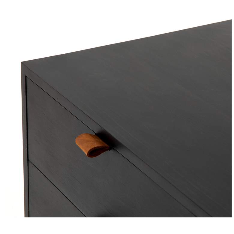 Trey 59 3/4 inch Wide Black Wash Poplar 4-Drawer Filing Credenza more views
