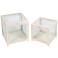 Trezo Square White 2-Piece Glass Keepsake Box Set