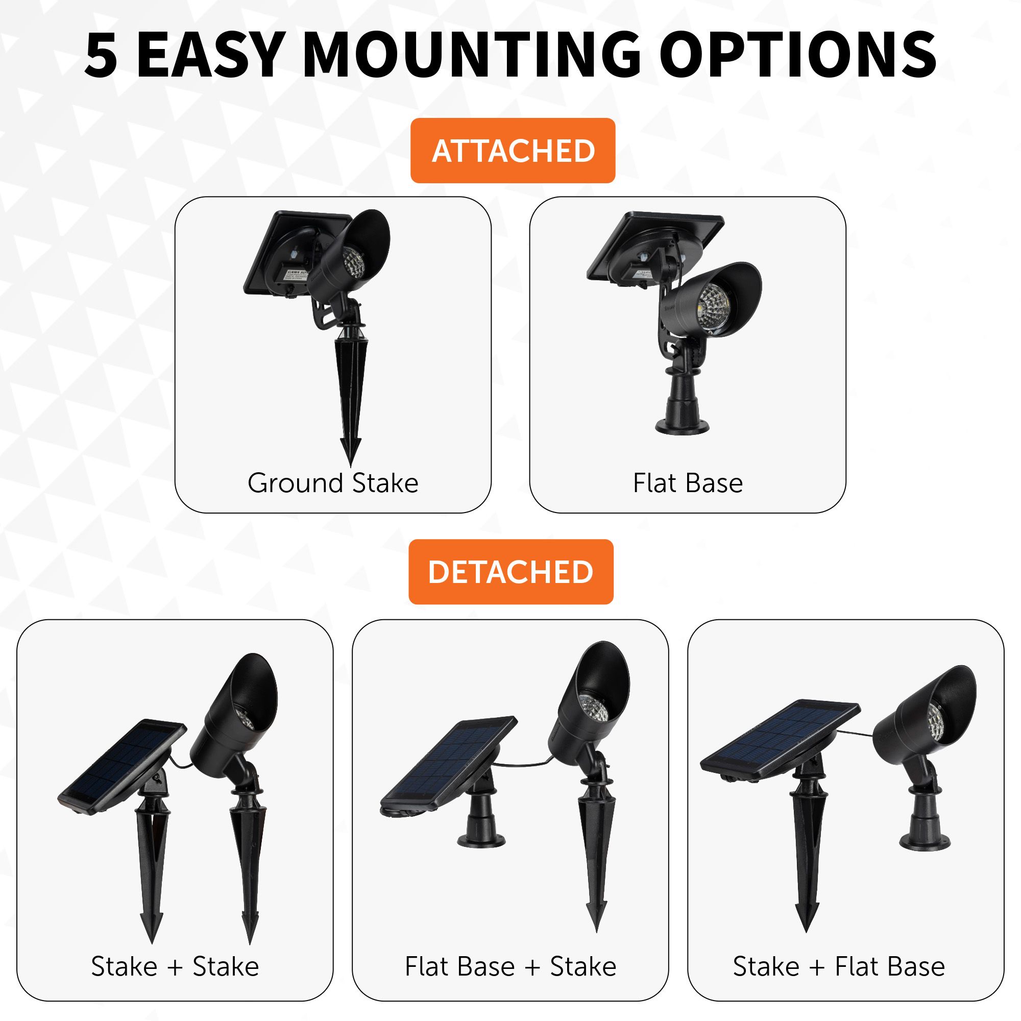 Tri-Color Progressive Solar Spotlight
