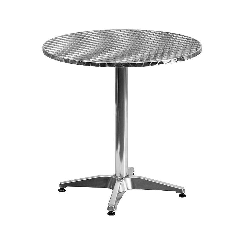 Image 1 Tria Stainless Steel 27 1/2 inch Round Outdoor Pedestal Table