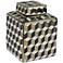 Triad Black White Gray 8"H Decorative Ceramic Covered Jar