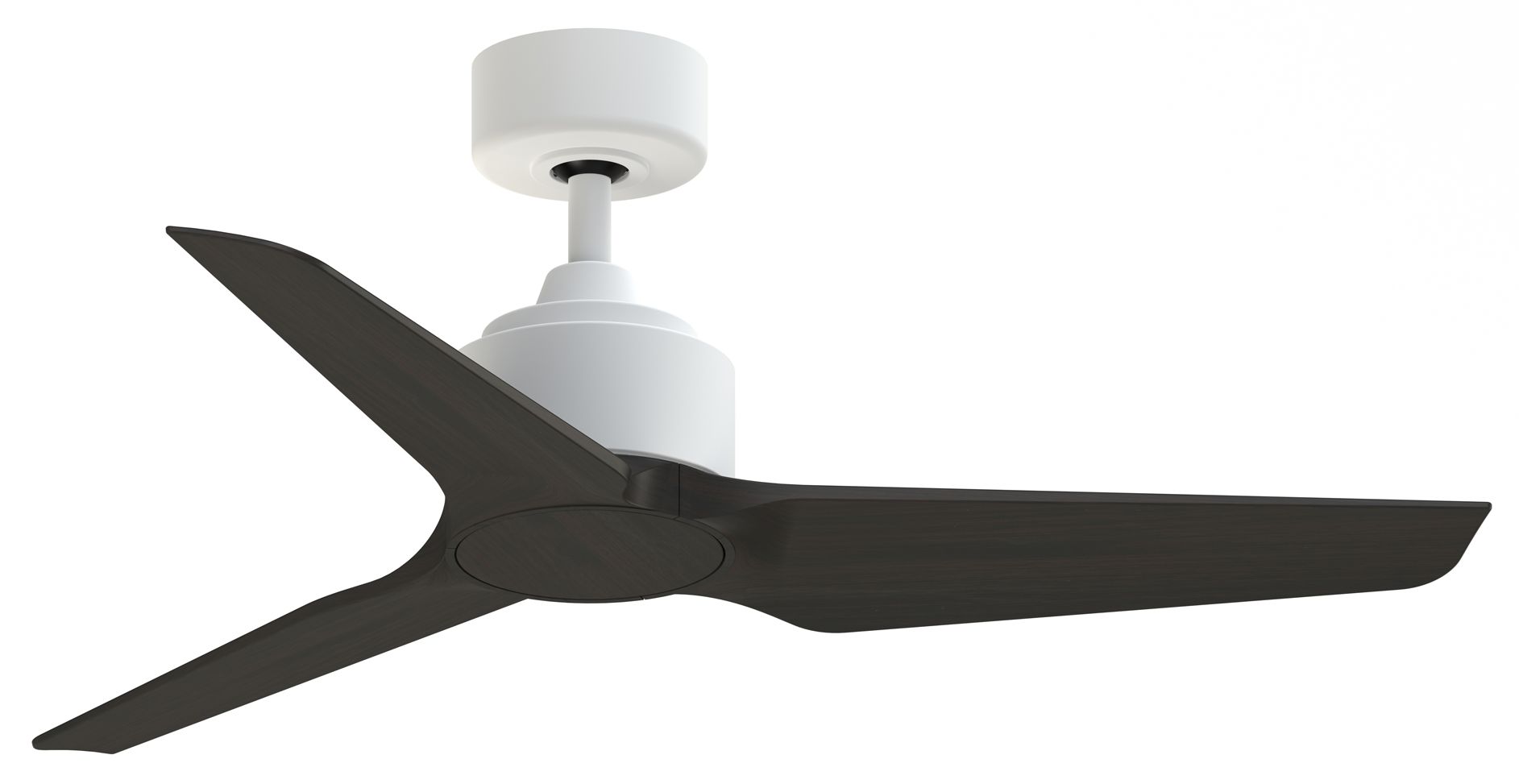 TriAire Custom 44 in In/Out Smart Fan - Matte White w/ Dark Walnut Blades