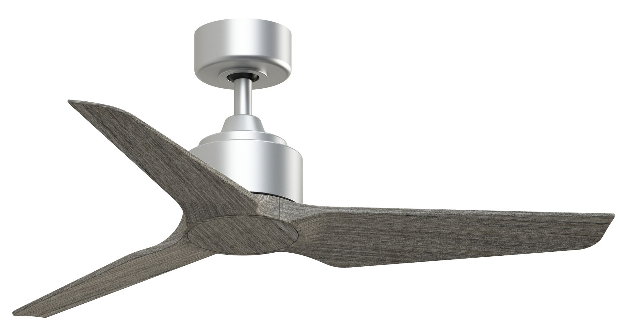 TriAire Custom 44 in In/Out Smart Fan - Silver w/ Weathered Wood Blades