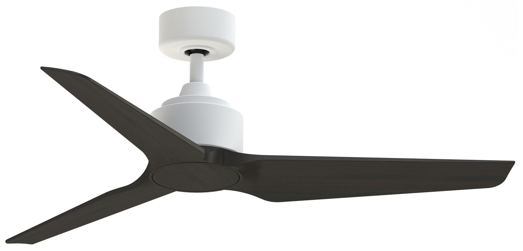 TriAire Custom 48 in In/Out Smart Fan - Matte White w/ Dark Walnut Blades